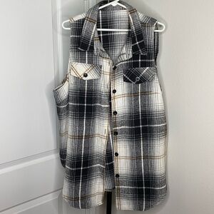 Plaid Flannel Vest XXL
